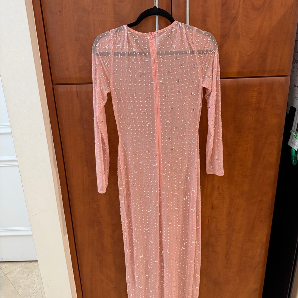 Artofcb Pink Sequin Mesh Maxi Dress - Women's Long Sleeve - Picture 4 of 4